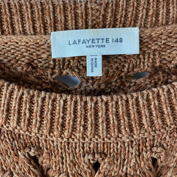 Lafayette 148 New York Copper Knit Sweater - Picture 4 of 6